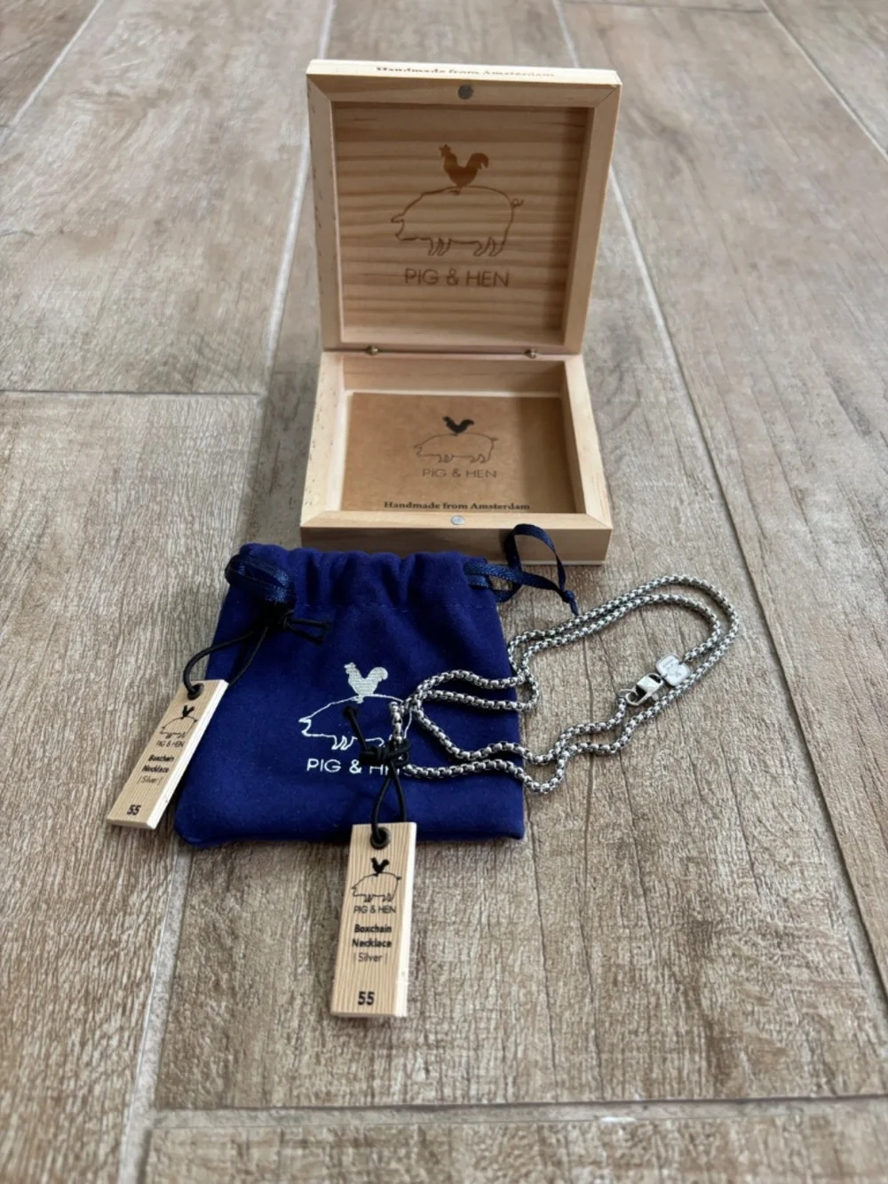 Pig & Hen Boxchain Necklace